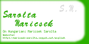 sarolta maricsek business card